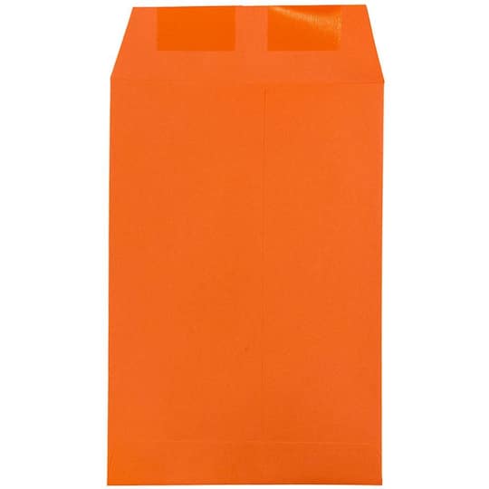 JAM Paper 6" x 9" Orange Recycled Open End Envelopes